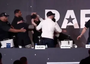 Arman Tsarukyan Charges Dillon Danis After Provocative T-Shirt Unveiling Sparks Stage-Clearing Brawl at RAF 14 Press Conference