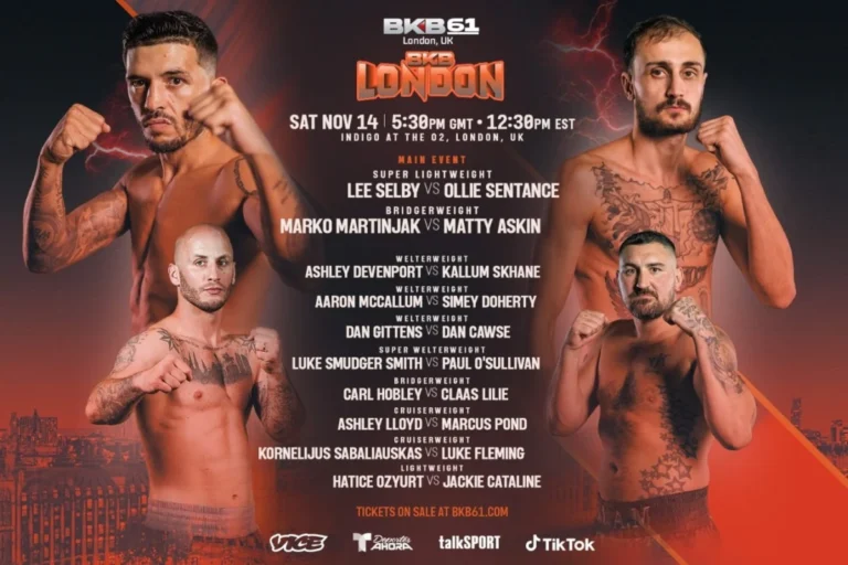 BKB Returns to London: Lee Selby Headlines BKB 61 Against Ollie Sentance as Marko Martinjak Defends Title