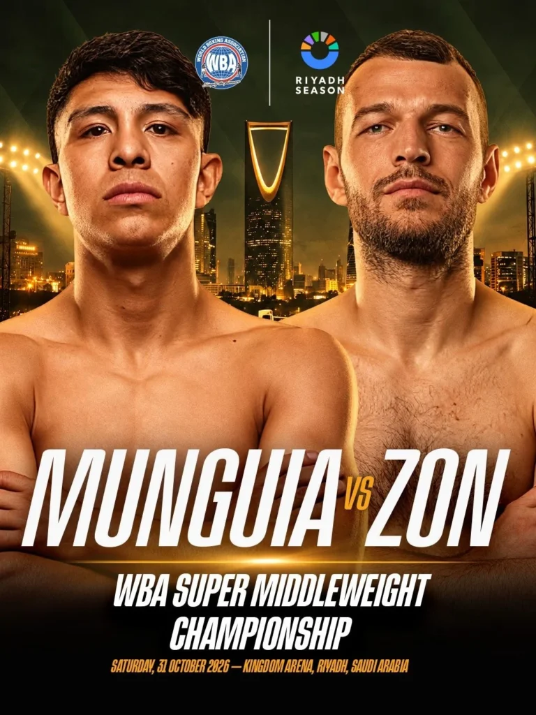 Jaime Munguía to Defend WBA Super Middleweight Title Against Undefeated Challenger Nikita Zon in Riyadh