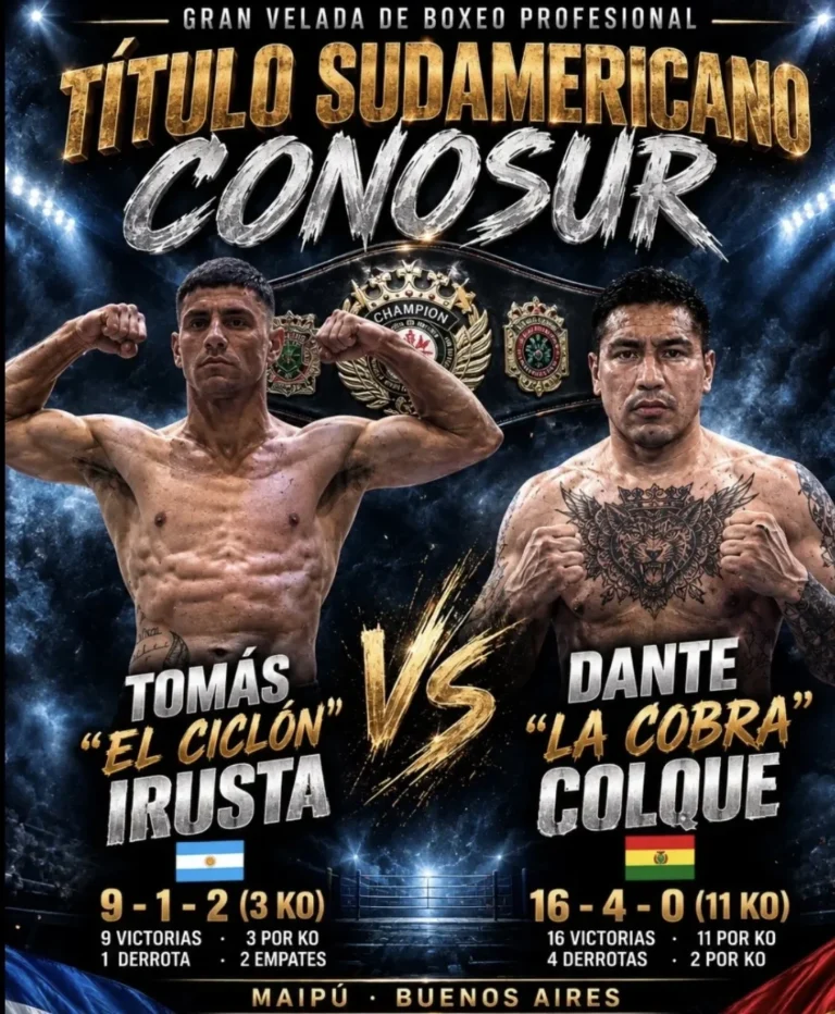 Tomás Fermín Irusta and Dante Colque Set for Super Lightweight Title Clash at Club Jorge Newbery